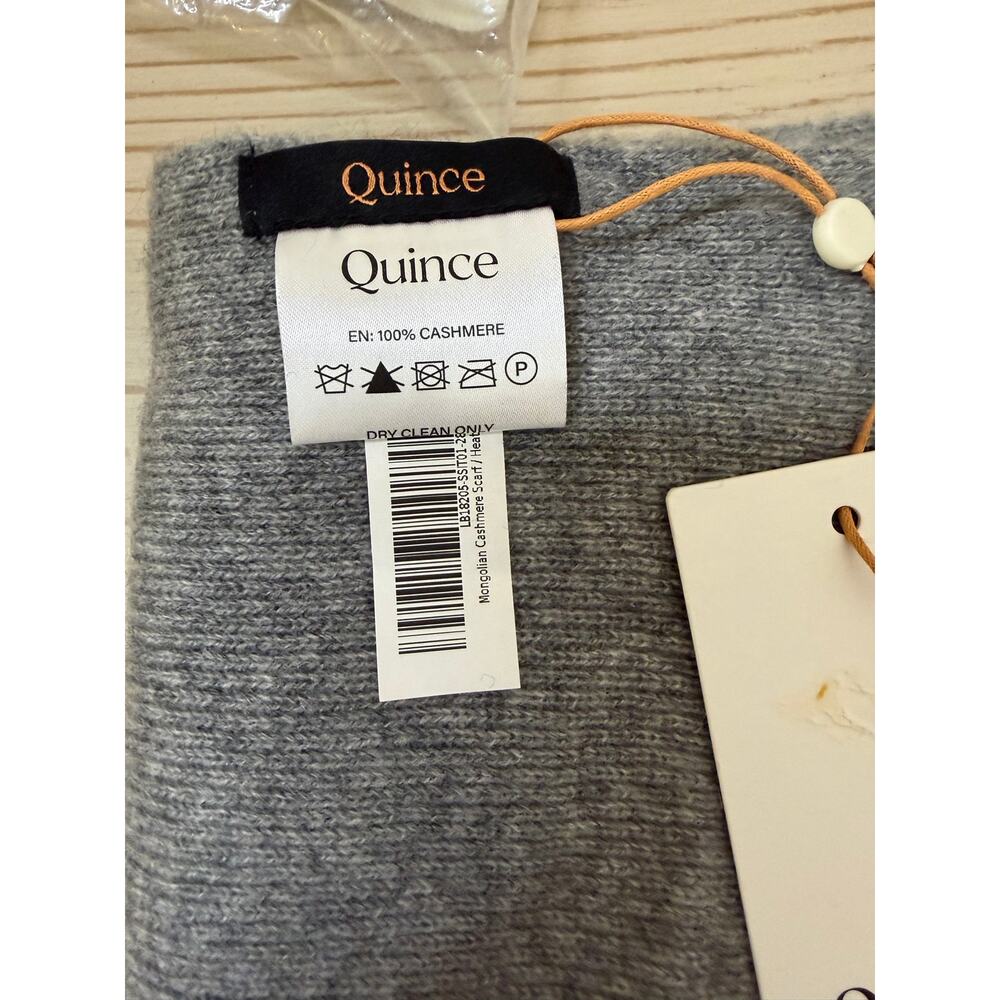 NWT Quince Mongolian Cashmere Scarf Heather Grey 100% Grade A Quiet Luxury - Picture 3 of 4